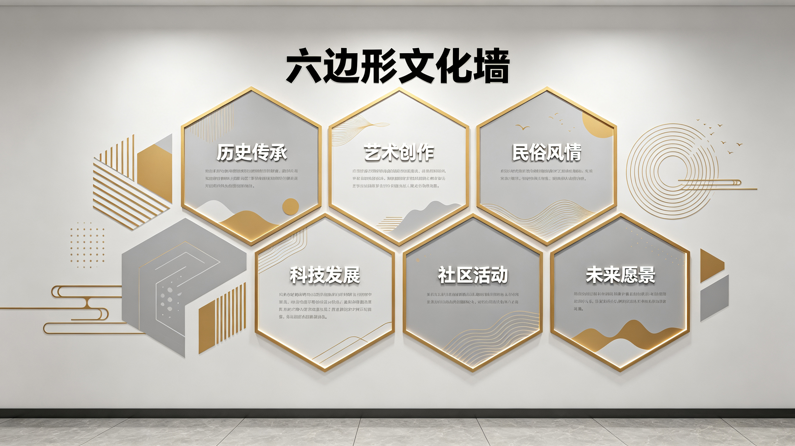 闽侯企业文化墙 | 六边形信息美学